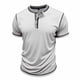 thumbnail image 5 of Tops para hombre, blusas y camisas de manga corta con cuello redondo para hombre, camisas casuales de verano de color liso, camisa de manga corta con botones y cuello redondo, camisa de poliéster para, 5 of 8