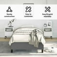 thumbnail image 5 of vidaXL Twin XL Bed Frame, Fabric Upholstered Platform Bed Frame, Dark Gray, No Mattress, 5 of 9