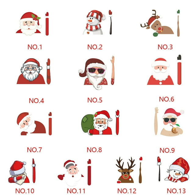 tredstone Car Stickers Car Rear Windshield Decals Christmas Themed Automotive Wiper Waving Stickers Rear Window Decor