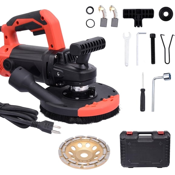 7-Inch Concrete Floor Grinder, 2200W Powerful Concrete Sanding Machine Concretes Sander Practical Angle Grinder Tool Floor Grinders Polishing Machine 90° Seamless sanding for Floors(Size:A)