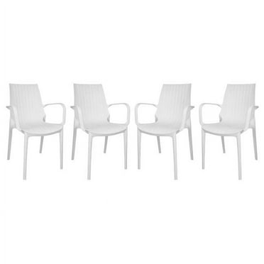 Kent Outdoor Dining Arm Chair, White - Set of 4