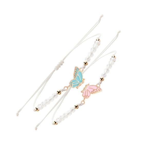 Set Of 2 Matching Friendship Bracelets for Children Girls Braided Rope Handchain Fashion Wrist Accessories for Bestie