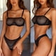 thumbnail image 2 of Gibobby Conjunto Lencería Tanga Y Bralette Ropa interior de malla Sujetador Conjunto de malla Breve Lencería de mujer Bralette Sexy Wire Sexy(Negro, 3XL), 2 of 5