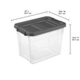 thumbnail image 2 of Sterilite 28 L Stacker Box, Durable Clear Plastic Storage Bin with Latch Lid, Dark Gray, 2 of 8