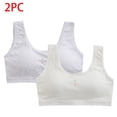 thumbnail image 2 of Fancifize 2Pack Teen Bras Training Bralette Wirefree First Bra Adjustable Strap Growth Phase Cotton Sports Bra For Girls Ages 10-16 School PE, 2 of 5