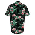 thumbnail image 3 of LTTVQM Men's Hawaiian Shirt Short Sleeve Tropical Casual Beach Button Down Pocket Shirts Floral Print Summer Vacation Stretch Lounge Tops Black L, 3 of 4