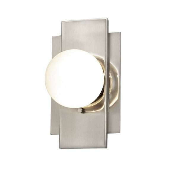 Justice Design FSN-4041-CLOP-NCKL Fusion Luna - 7.25 Inch 4.5W 1 LED ADA Wall Sconce Brushed Nickel Brushed Brass Finish