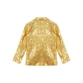 thumbnail image 4 of inlzdz Boys Sequins Slim Fit Formal Tuxedo Blazer Wedding Party Prom Homecoming Dressy Coat Jacket Gold 10, 4 of 7