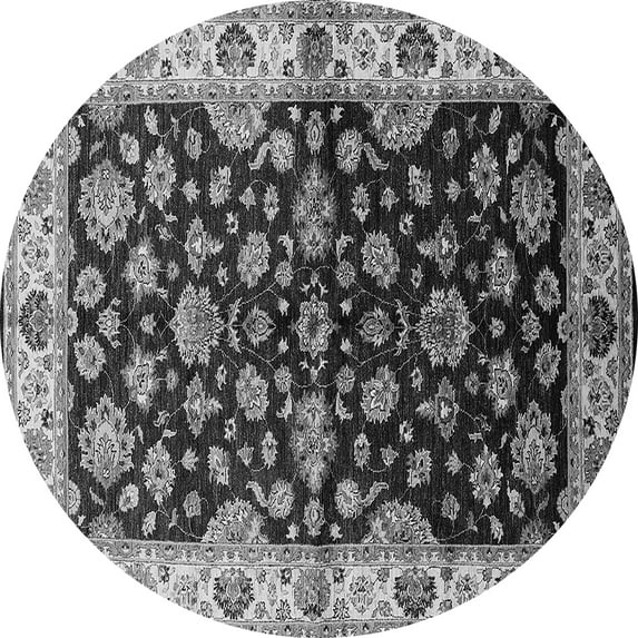 Ahgly Company Indoor Round Oriental Gray Industrial Area Rugs, 3' Round