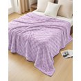 thumbnail image 3 of Utopia Bedding Plush Checkered Fleece Blanket Lilac Queen, 90x90 Inches Travel Friendly, Soft Cozy Throw Blanket for Couch, Sofa, Bed - Home Decor Gift for Kids, Women and Men, 3 of 5