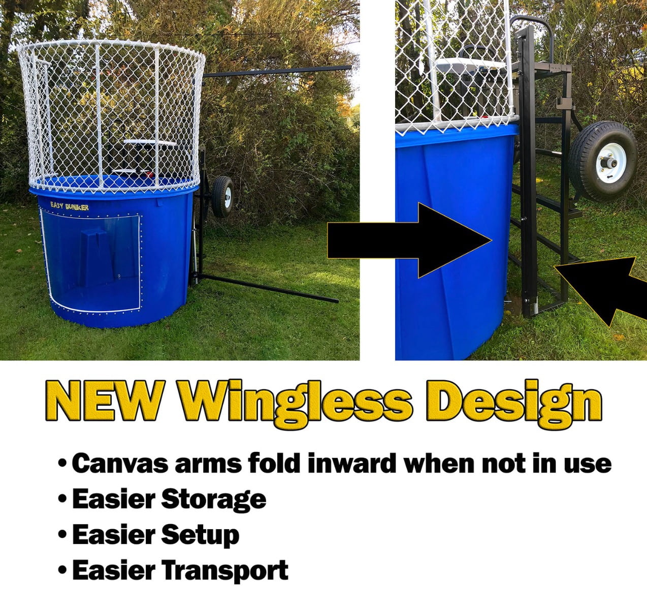 EZ Dunker Portable Commercial Dunk Tank Booth, Wingless Blue