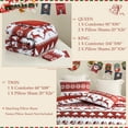 thumbnail image 7 of Exclusivo Mezcla Christmas Twin Size Comforter Set, 2 Pieces Reversible White and Rust Red Striped Bedding Comforters, Printed Reindeer Snowflakes Pattern, 7 of 7