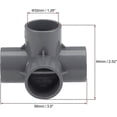 thumbnail image 3 of 4 Way Elbow PVC Pipe Fitting Furniture Grade 32mm Angle Tee Connectors Gray 10Pcs, 3 of 4