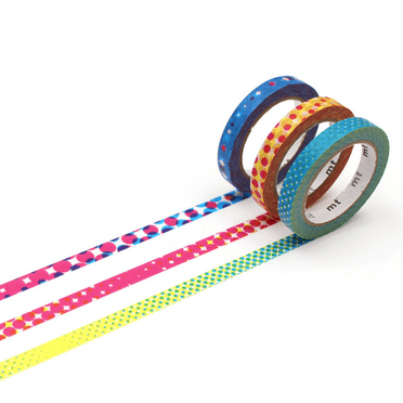 MT Slim Washi Paper Masking Tape [Produced in Japan]: 0.24 in. x 23 ft. (Decor Moire) 3-pack