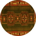 thumbnail image 1 of Ahgly Company Indoor Round Persian Yellow Traditional Area Rugs, 7' Round, 1 of 4