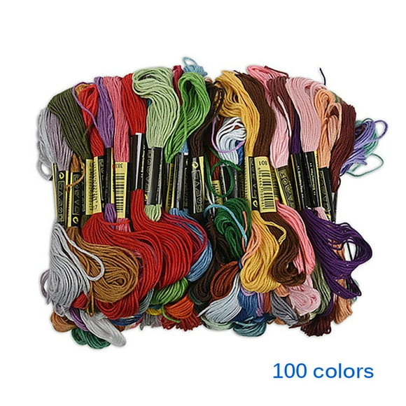 Cateissary Hilo de bordar exquisito y ligero de 100/50/24 colores, buena elasticidad, línea de cruzada brillante, líneas de algodón sin De coser tipo 3 Cateissary HA026250-03