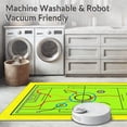 thumbnail image 5 of ODIKA 6'x9' Machine Washable Non-Slip Area Rug, Championship Game Turf Action Scene With Player Movement Paths High Traffic Rug with Pad, Green, 675675, 5 of 8