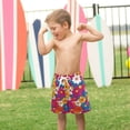 thumbnail image 4 of FORMRS Boys Swim Trunks Quick Dry Mesh Liner Boardshorts Sizes XS-XL, Red Whimsical Floral, 4 of 7