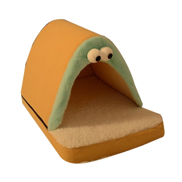 Casa para gatos, acogedora cueva para mascotas, almohada, cueva, cama portátil, nido para animales pequeños S