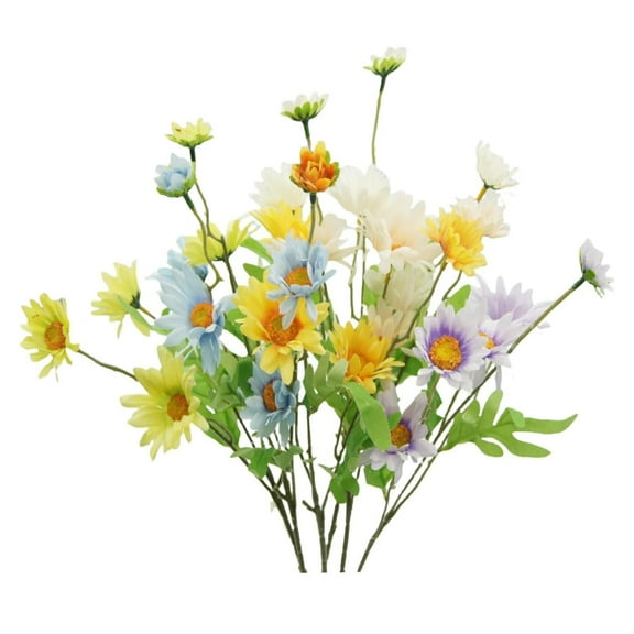 MAE 6Pcs Artificial Daisy Flowers Spring Summer Bulk Faux Wildflowers Silk Flower Outdoor UV Resistant for Home Kitchen Table Centerpieces Floral Arrangement Wedding Bouquet Mixed Decoration