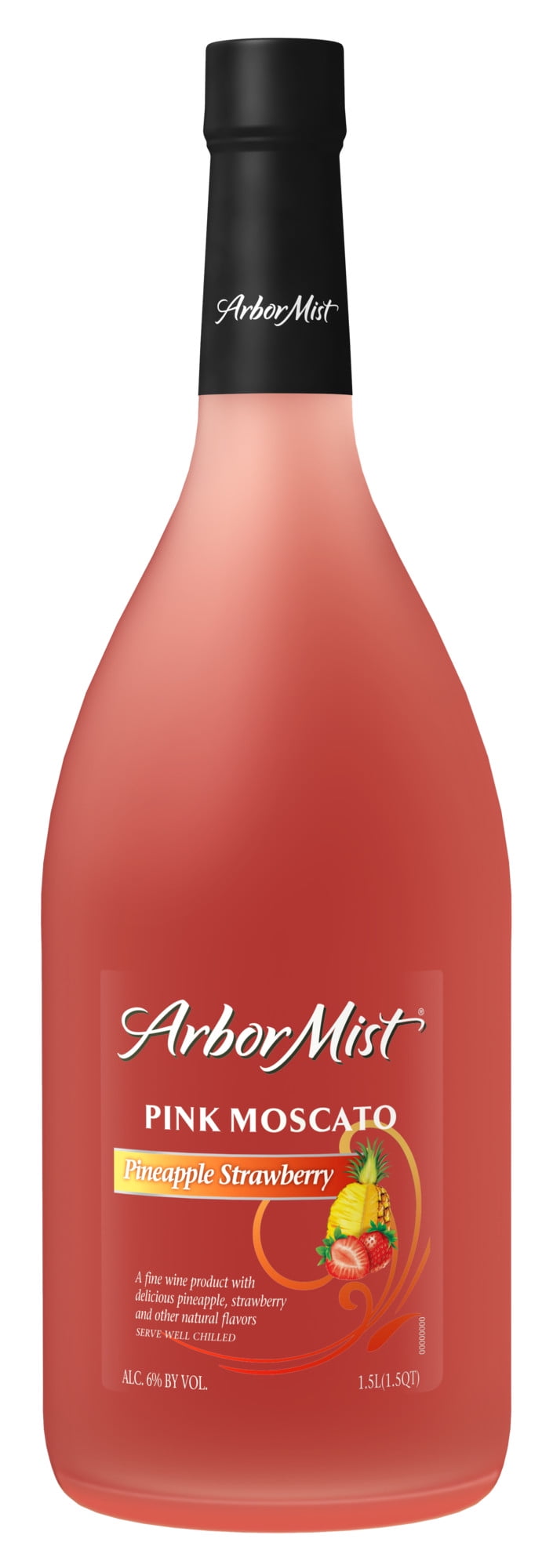 Arbor Mist Pineapple Strawberry Pink Moscato, Fruit Wine, 1.5 L Bottle