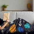 thumbnail image 3 of Saying Soft Flannel Fleece Throw Blanket, Outer Space Planets Star Cluster Solar System Moon Comets Sun Cosmos Illustration, Cozy Plush for Indoor and Outdoor Use, 70" x 90", Multicolor, by Ambesonne, 3 of 5