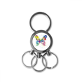 thumbnail image 1 of Porte-clés en Métal Inoxydable avec Motifs Floraux, 1 of 3