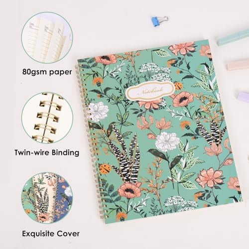 Quivanta 3 Pack Spiral Notebook Journal for Women College Ruled Notebook 120 Pages A4 Aesthetic Journaling Notebooks for Work School Office Home, 8.5 x 11 Inches Notebooks for Valentine Gifts