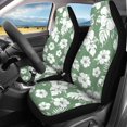 thumbnail image 3 of Uourmeti Green Floral Car Seat Covers 3 Pieces, Car Seat Cover Full Set Polyester Softy Interior for Cars Sedans Truck, 3 of 10