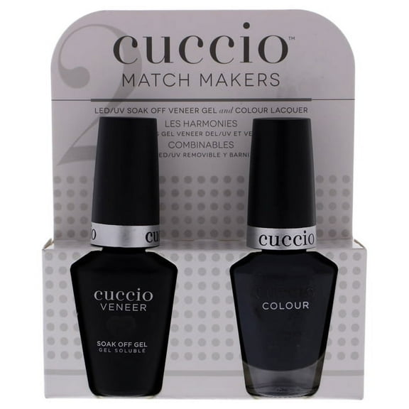 Match Makers Set - 2 Am In Hollywood by Cuccio for Women - 2 Pc 0.44oz Veneer Soak Of Gel Nail Polish, 0.43oz Colour Nail Polish