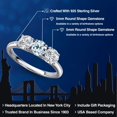 thumbnail image 2 of Gem Stone King 925 Sterling Silver Sky Blue Topaz and Lab Grown Diamond Engagement Ring for Women | 1.70 Cttw | Round 5MM | Gemstone November Birthstone | Size 9, 2 of 6