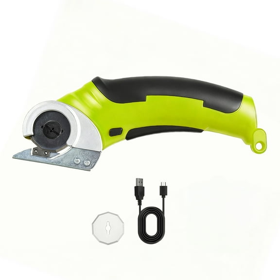 Behome Cardboard Cutter, Rechargeable Electric Box Cutter with 2 Blades&Safety Lock, Electric Scissors for Leather Carpet Plastic Cutting, Green
