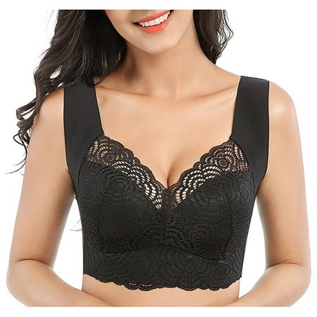 ASFGIMUJ Bras For Women Full Coverage Sports Ring Steel Fitness Out Hollowing Bra Seamless Lace Sexy No Vest Underwear Bras No Underwire Support T Shirt Bra