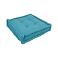 thumbnail image 2 of Blazing Needles Square Corded Floor Pillow with Button Tufts, 20", Java, 2 of 7