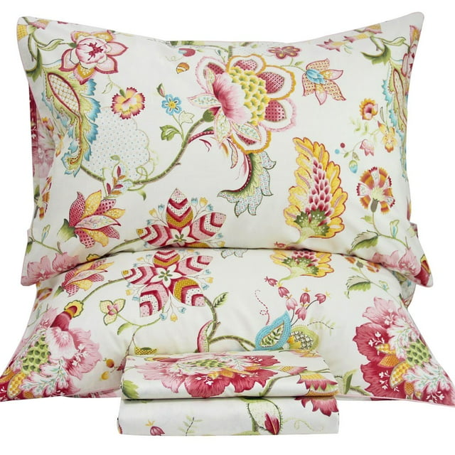 Queen's House Draps Boho à Imprimé Lotus Ensembles de Draps Format Grand-g