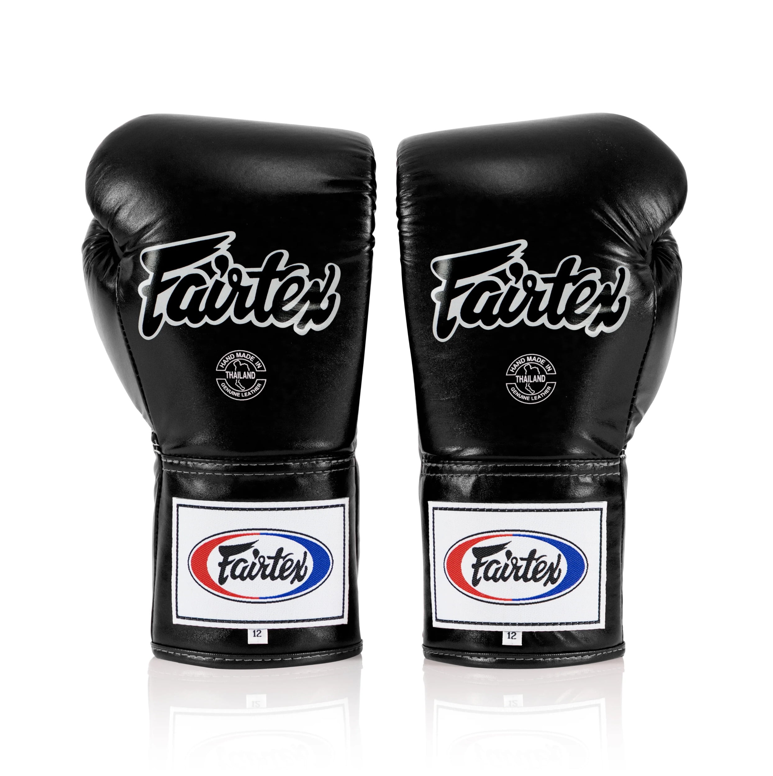 Fairtex BGL6 Pro Leather Laced Competition Gloves - Locked Thumb for Muay Thai and Boxing