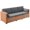 Brown, variant on Topcobe 3-Seater Rattan Outdoor Couch Set, Deep Seating Balcony Sofa with Detachable Pillows, White Cream Garden Furniture for Deck, Patio, Poolside, and Yard