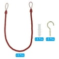 thumbnail image 3 of Unique Bargains Curtain Tiebacks Ropes, 6 Pack Braided Curtain Tie Backs with Screw Hooks & Bolts, Red, 3 of 7