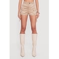 thumbnail image 4 of Women's Faux Suede Tabbed Cargo Pocket Shorts, 4 of 5