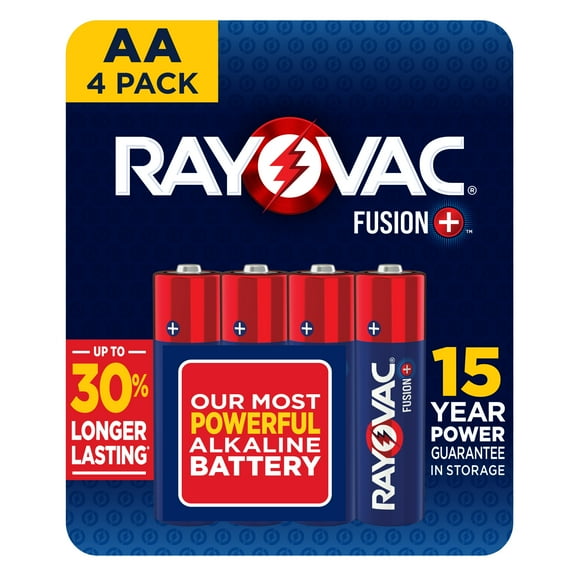 Rayovac Fusion AA Batteries (4 Pack), Double A Alkaline Batteries