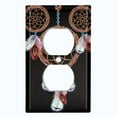 thumbnail image 2 of Metal Light Switch Plate Cover Beaded Feather Dreamcatcher DRM003, 2 of 13