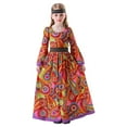 thumbnail image 3 of WOYY Hippie Disco Dress for Girls Ethnic Style Long Sleeve Round Neck Maxi Dress, 3 of 9