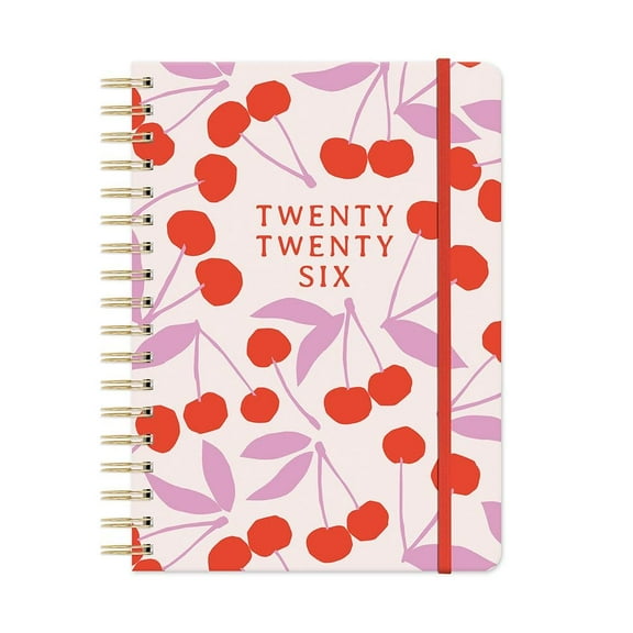 Orange Circle Studio Corporation, Cherry Sweet Tri Tab 2026 Planner, 7'' X 9.6'', Weekly Calendar with Wire-O Binding