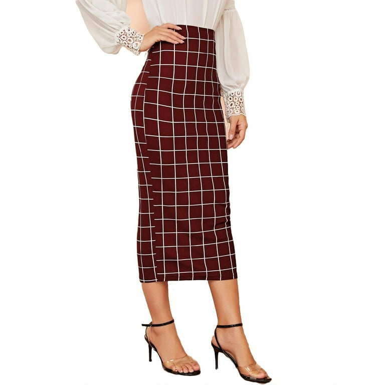 Plaid pencil 2025 skirt xl