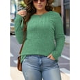 thumbnail image 3 of FlorCurve Plus Size Sweater for Women Long Sleeve Crew Neck Pullover Sweaters Casual Tunic Tops, Green 4XL, 3 of 7