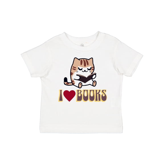 Inktastic I Love Books Reading Cat Girls Toddler T-Shirt