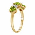 thumbnail image 2 of Galaxy Gold 14K Solid Yellow Gold Ring Triple Heart Design with Natural Diamonds and Natural Peridot 1.75 CTW (10.0), 2 of 2