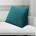 thumbnail image 2 of WOWMAX Reading Pillow Bed Wedge Large Adult Backrest Lounge Cushion with Pocket Firm Back Support for Sitting Up in Bed Couch Without arms for GERD Heartburn Velvet for Christmas/Holidays Cyan, 2 of 7