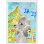 Carolines Treasures BB9420CHF Grey Standard Poodle Christmas Flag Canvas House