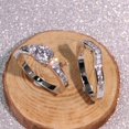 thumbnail image 3 of Sparkle Jewels Bridal Set For Valentine Gifts 1.52 CT CZ Ring Set Silver Plated, 3 of 6